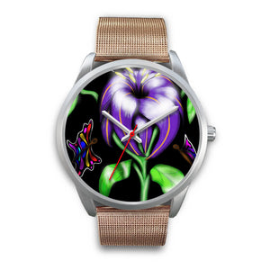 Butterfly Flower Custom Watch