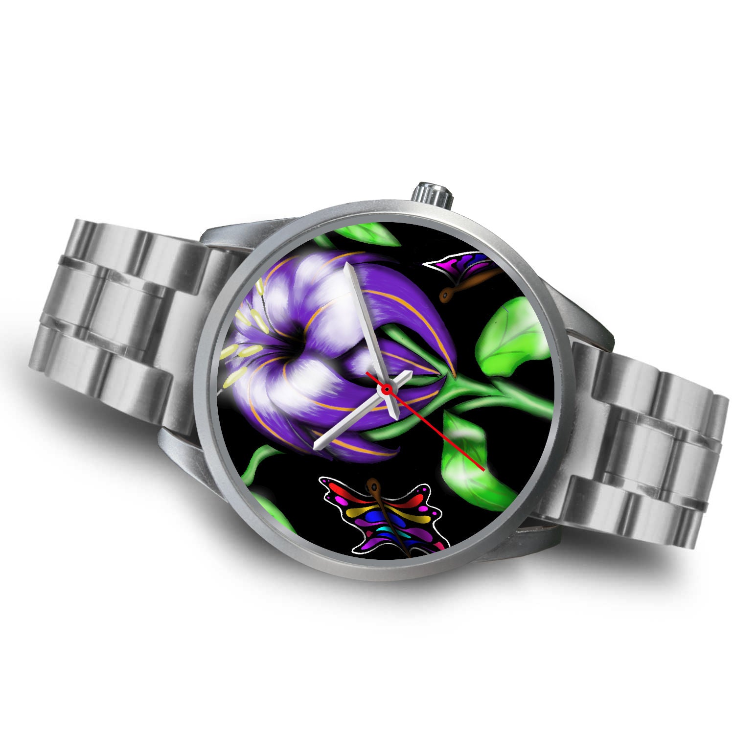 Butterfly Flower Custom Watch