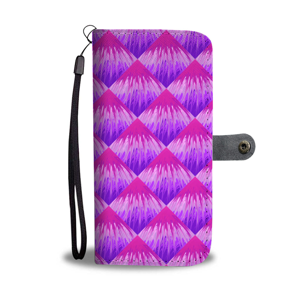 Purple Color Pour Painted Leather Look Wallet Phone Case
