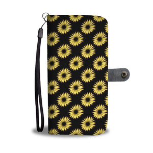 Yellow Sunflower Leather Look Wallet Phone Case