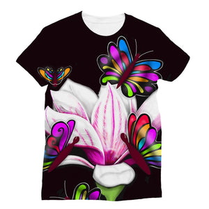 Pinkish Butterfly Flower T-Shirt