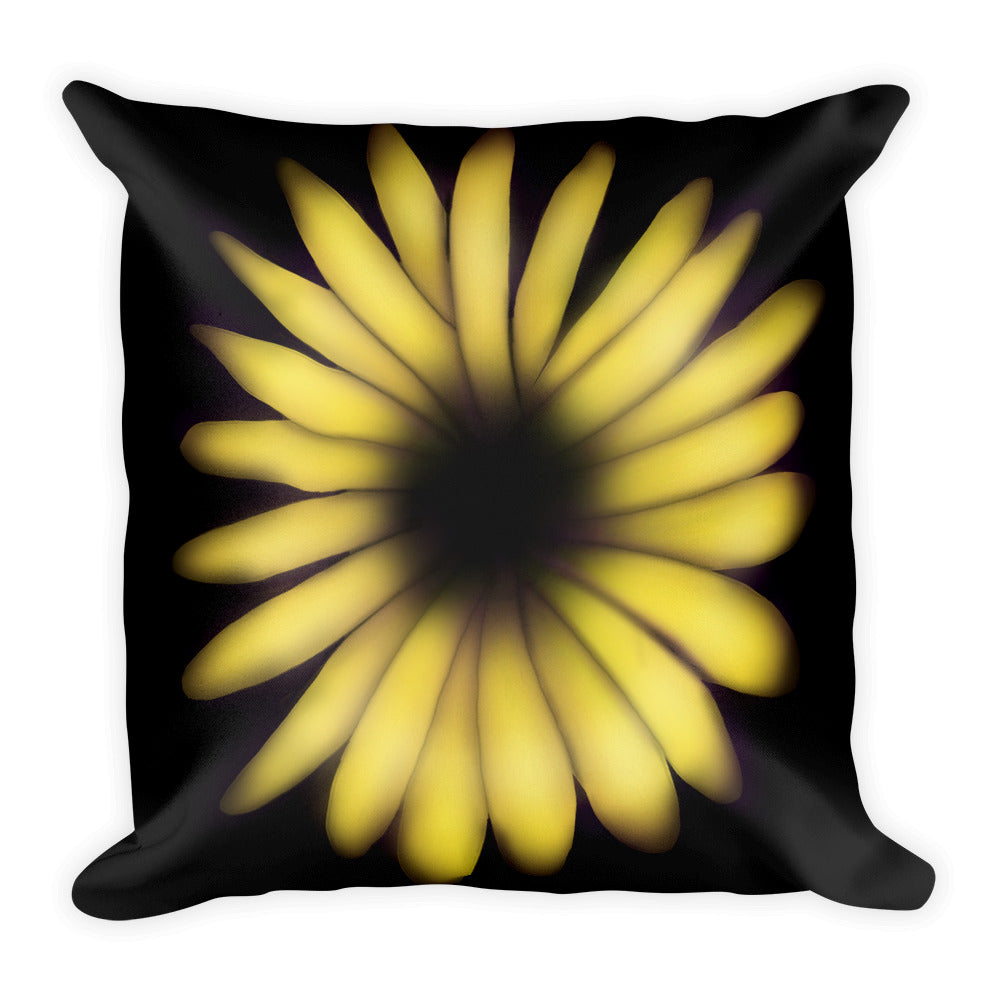Yellow Abstract Sunflower Throw Pillow