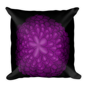 Purple Flower Floral Throw Pillow