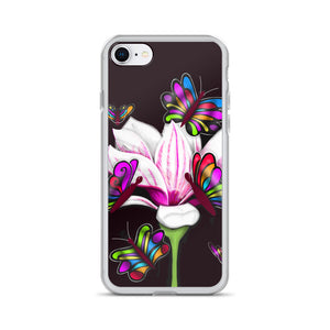 Pinkish Butterfly Flower Floral iPhone Case