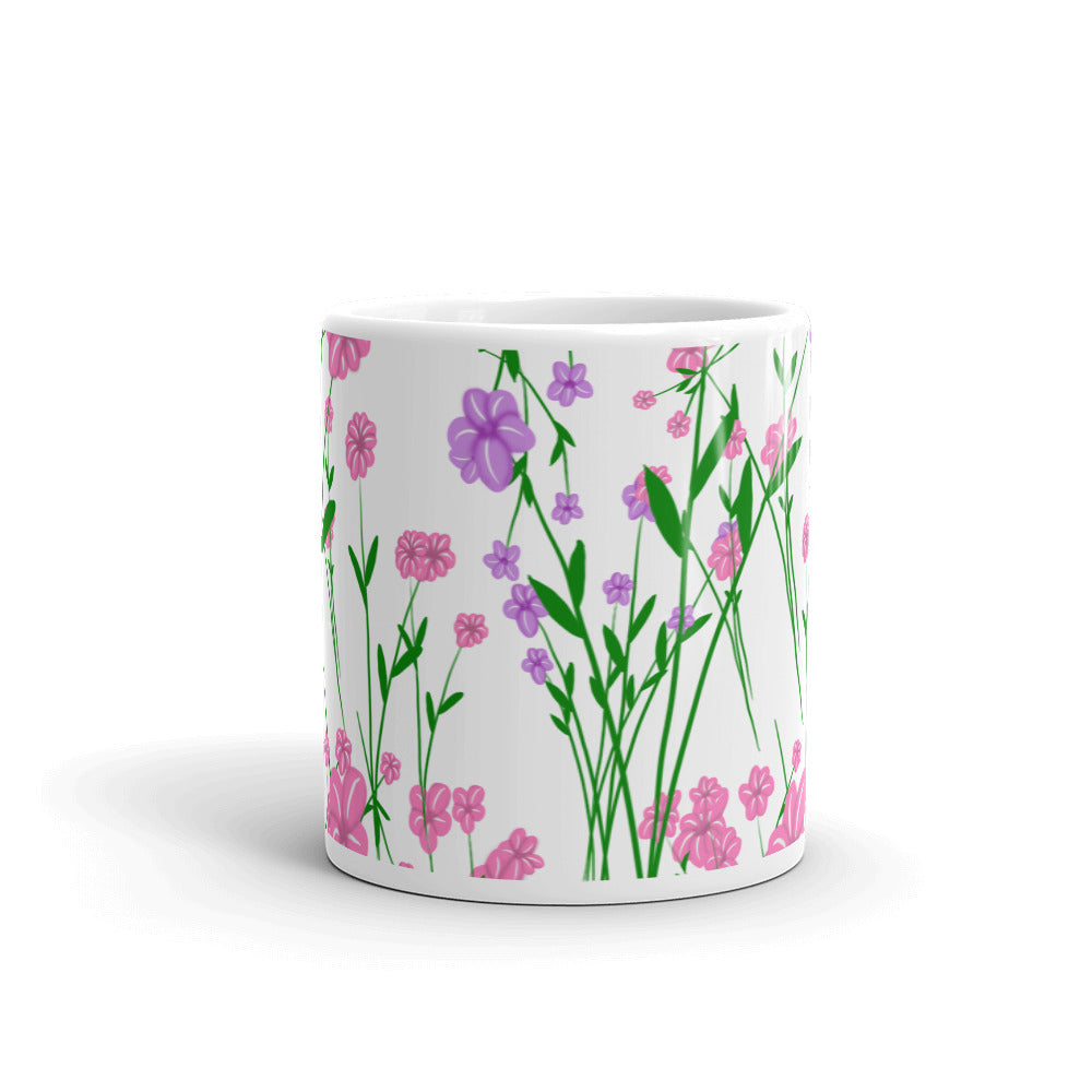 Pink and Purple Flower Mug