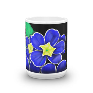 Blue Prim Rose Floral Flower Mug