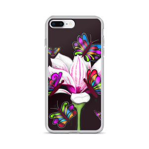 Pinkish Butterfly Flower Floral iPhone Case