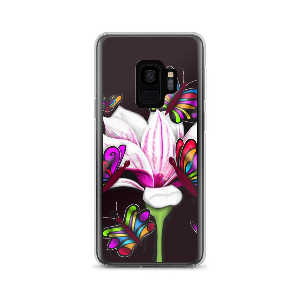 Pinkish Butterfly Flower Floral Samsung Case