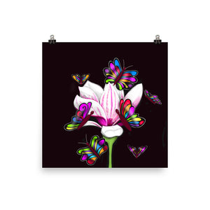 Pinkish Butterfly Flower Print
