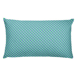 Blue and Green Geometric Throw Pillow