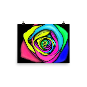 Rainbow Rose Flower Print