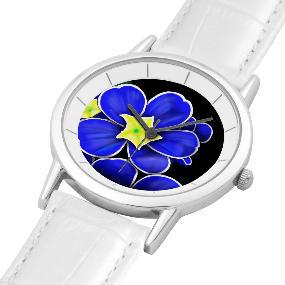 Blue Flower Custom Watch